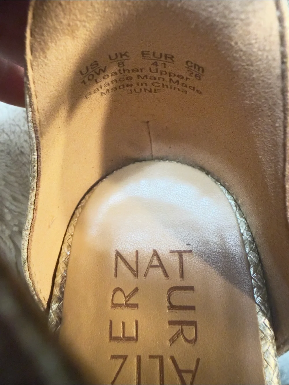 Naturalizer June Strappy Low Block Heel Dress Sandal Cremosa Taupe Leather 10 W